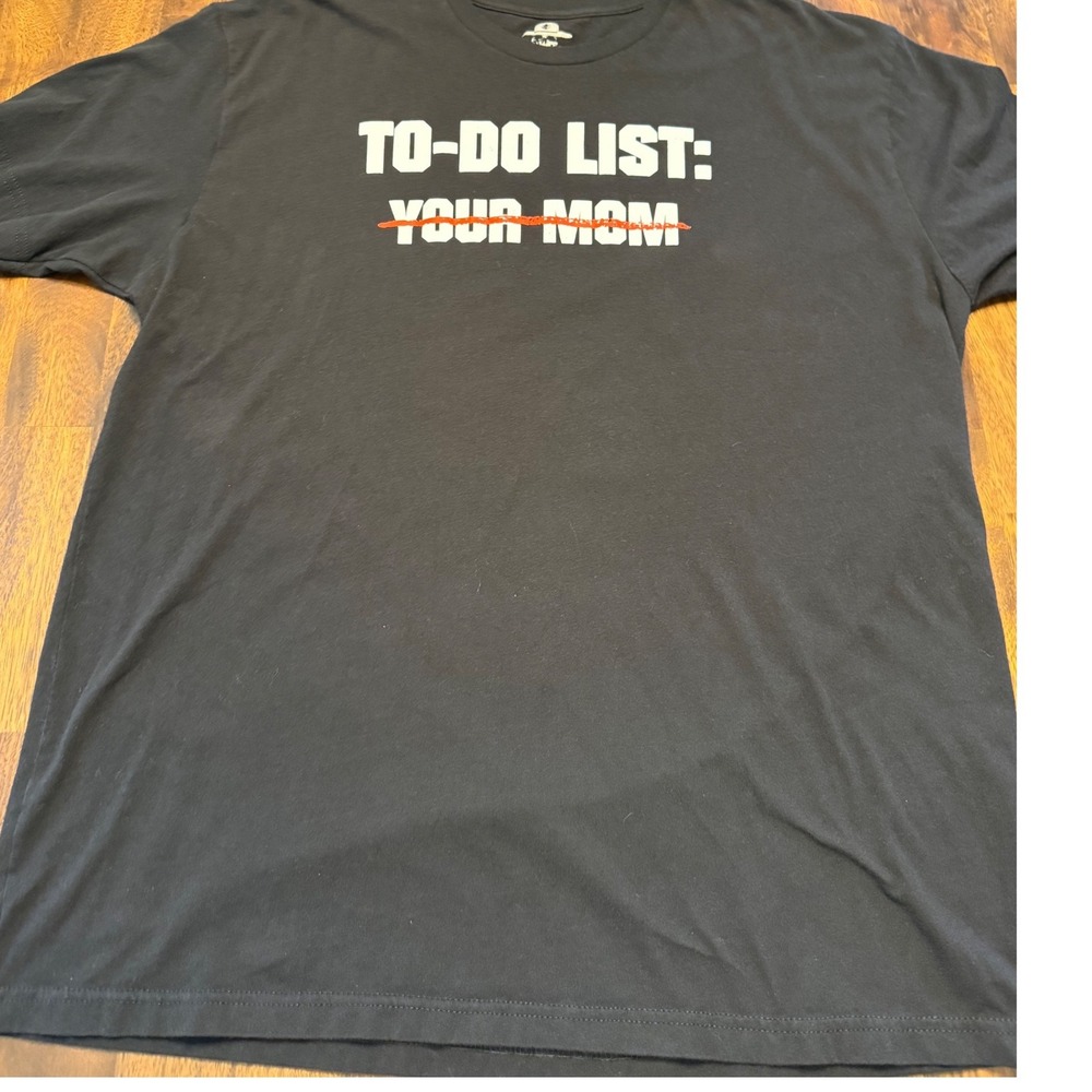 ASMDSS Mens To-Do List Your Mom Graphic T-Shirt Black 2XL Military Humor Tee